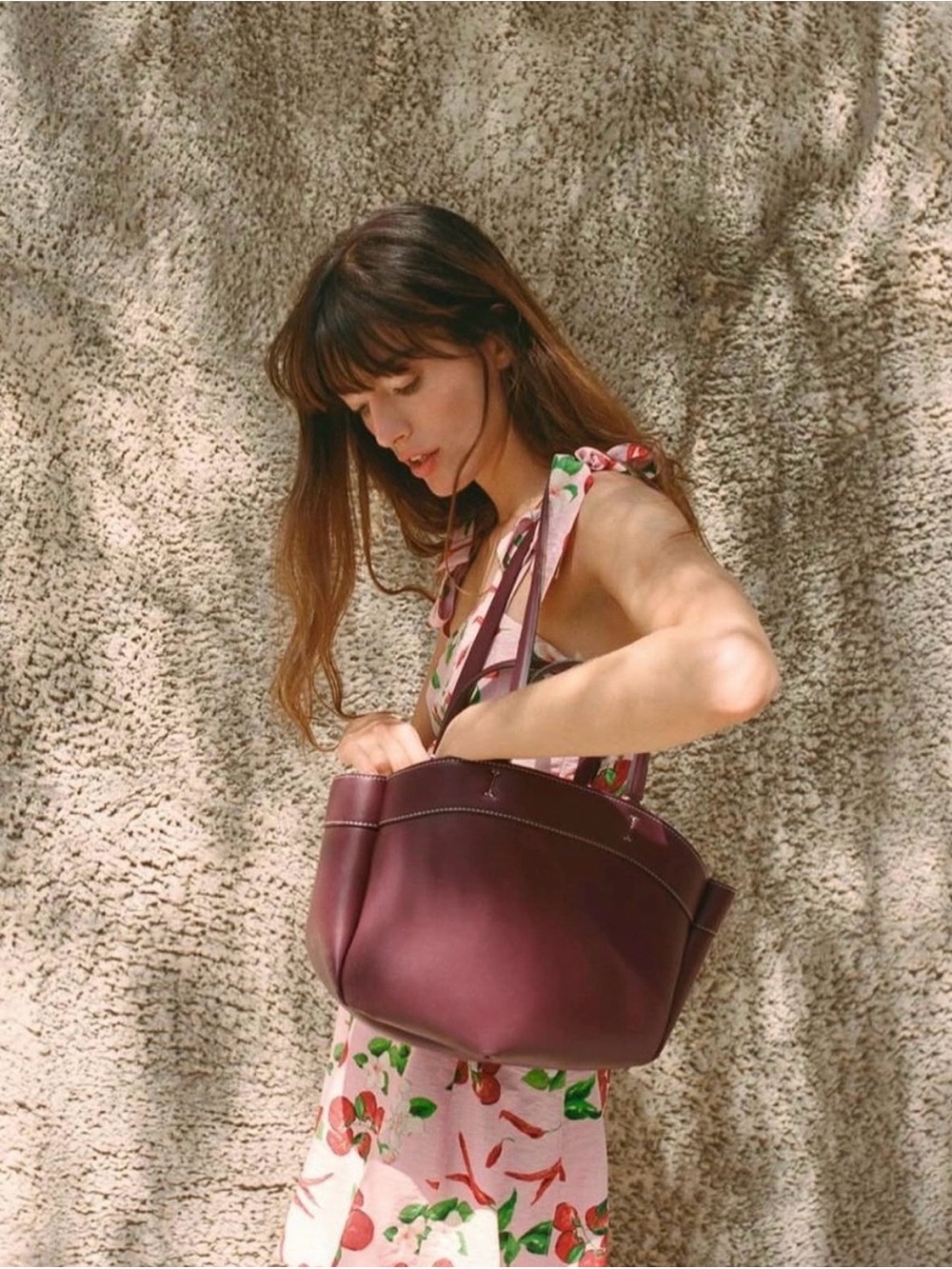 Zara Shopper Tote - Burgundy